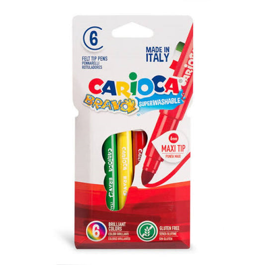 Rotuladores Carioca  Bravo Punta Maxi,6 uds