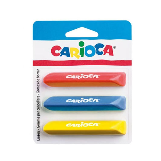 Blister with 3 Carioca triangular erasers