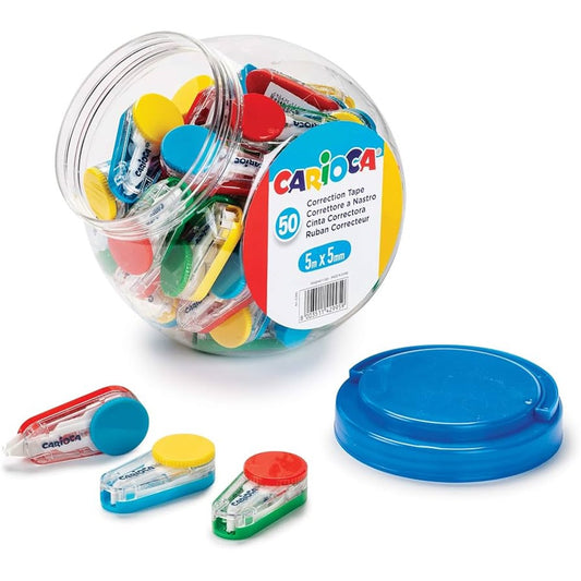 Display of 50 CARIOCA Mini Tape Correctors 5 m x 5 mm