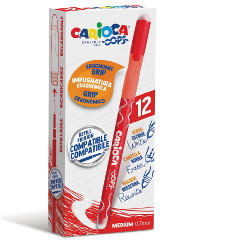 Carioca Erasable Pens, Box of 12 Units