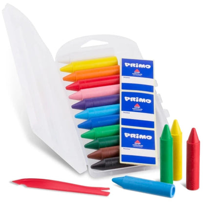 Set of 12 Jumbo Primo knot wax crayons