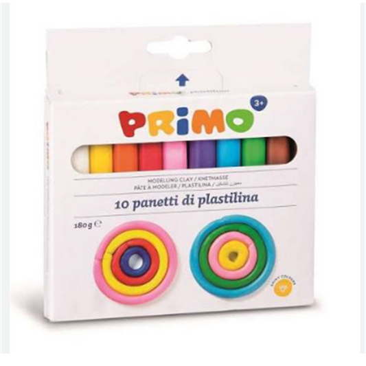 Primo Modelling Clay Set 10 Assorted Colors 180g