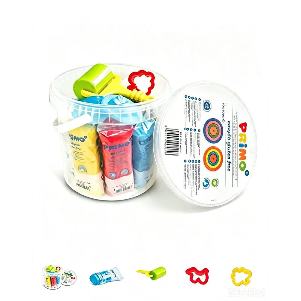 Primo Easydò Soft Gluten-Free Modeling Dough Tub 10x100g with Accessories