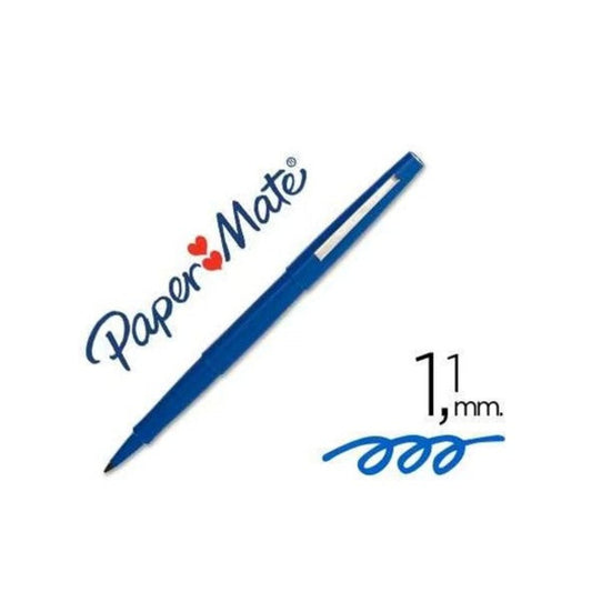 Box of Paper Mate Flair Original Felt Tip Pens, Blue, 12 Count
