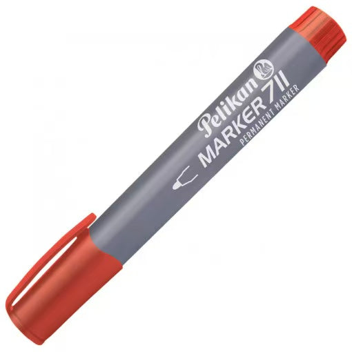 Pelikan Marker Permanent 711 Rojo (Punta Redonda),pack de 10 unidades