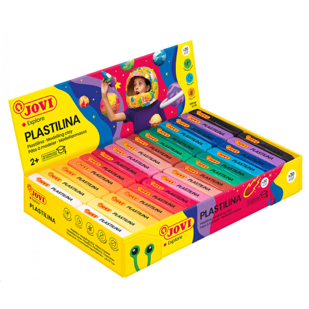 School Modeling Clay 15 Colors 50g, box of 30 units
