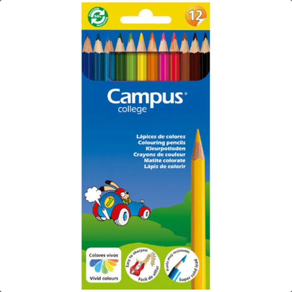 Lápices Campus de  12 colores